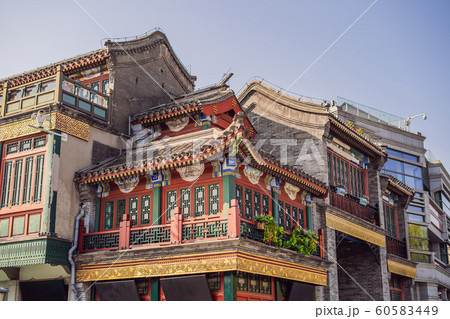 China Beijing Qianmen old shopping street. Old streets of Beijing 60583449