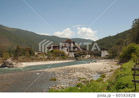 Traditional building in Punakha Dzong, Bhutan Traditional building in Punakha Dzong, Bhutan 60583828