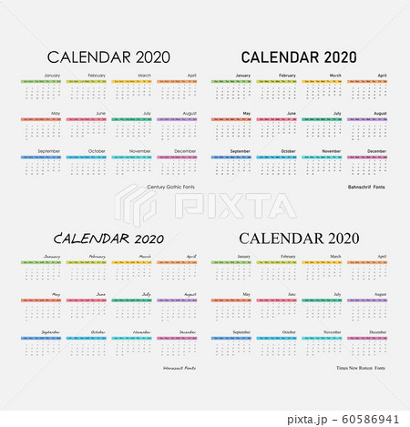 2020 Calendar Template.Calendar 2020 Set of 12 60586941