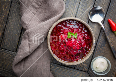 Traditional vegetable borscht Traditional vegetable borscht 60587046