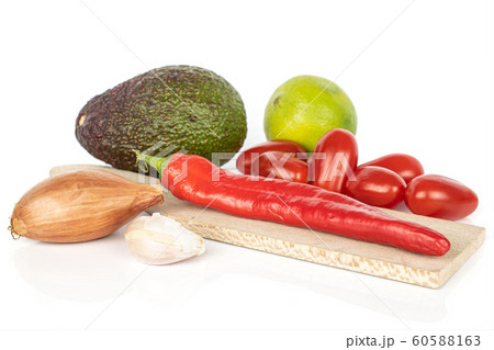 Guacamole ingredient isolated on white 60588163