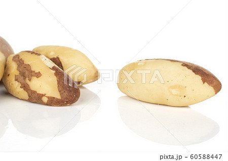 Brown brazil nut isolated on white 60588447