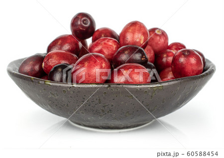 Fresh red cranberry isolated on white 60588454
