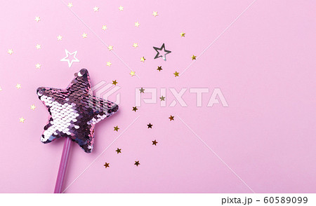 Sparkling magic wand star shapeの写真素材 [60589099] - PIXTA