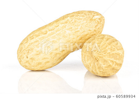 Tasty beige peanut isolated on white 60589934