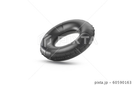 Blank black swim ring no gravity mockup isolated, 3d rendering 60590163