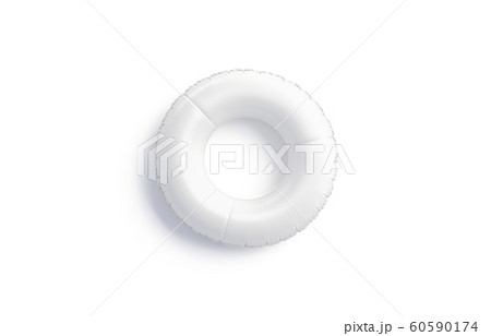 Blank white swim ring mockup isolated, top view, 3d rendering. 60590174