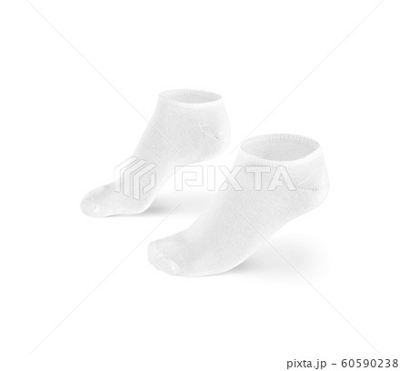 Blank white short socks design mockup, isolated, clipping path 60590238