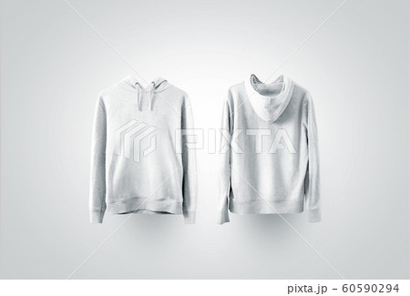 Blank white sweatshirt mockup set, front and back side view 60590294