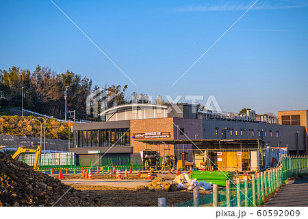 日本の横浜都市景観 羽沢横浜国大駅を望む 60592009