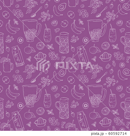 Smoothie natural fruit shake. Superfood health detox diet. Sketch style vector background. Hand drawn summer fruit drink Smoothie natural fruit shake. Superfood health detox diet. Sketch style vector background. Hand drawn summer fruit drink 60592714