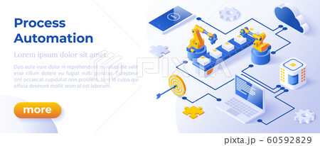 Process Automation - Banner Layout Template for Website and Mobile Website Development. 60592829