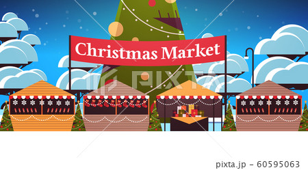 christmas market or holiday outdoor fair with decorated fir tree merry xmas new year winter holidays celebration concept landscape background horizontal christmas market or holiday outdoor fair with decorated fir tree merry xmas new year winter holidays celebration concept landscape background horizontal 60595063