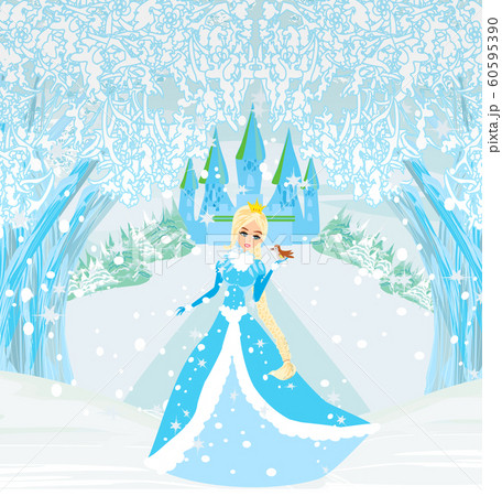 Winter landscape with castle and beautiful Winter landscape with castle and beautiful 60595390