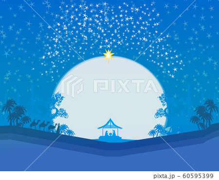 Birth of Jesus in Bethlehem, abstract card Birth of Jesus in Bethlehem, abstract card 60595399
