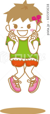 ボーイッシュ女の子ジャンプ ボーイッシュ女の子ジャンプ 60595638