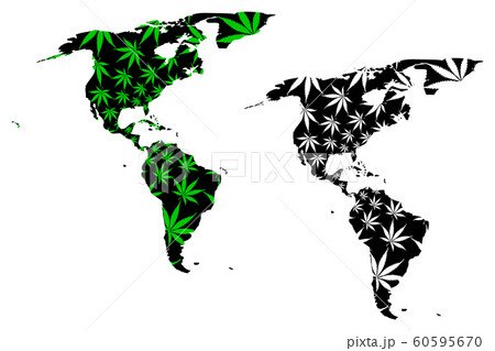 North and South America continent - map is 60595670