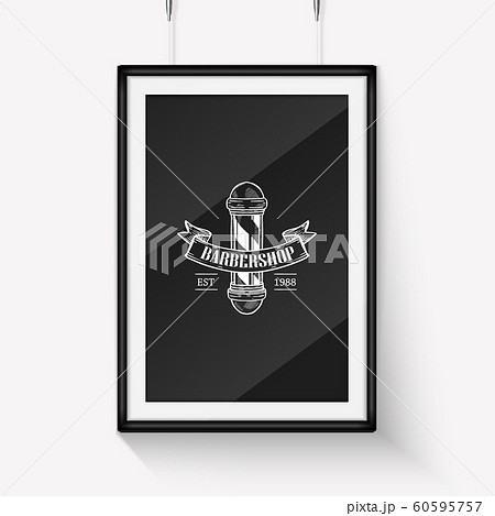 Barbershop logo with a ribbon Barbershop logo with a ribbon 60595757