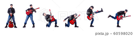 Guitar player isolated on white 60598020