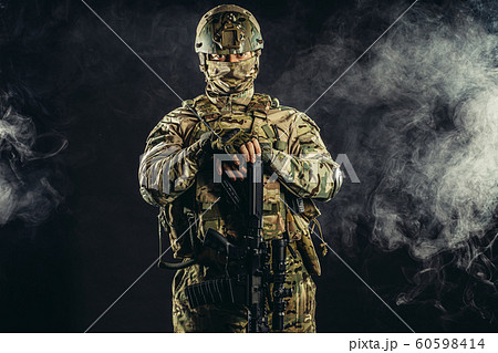 portrait of military man looking at camera 60598414