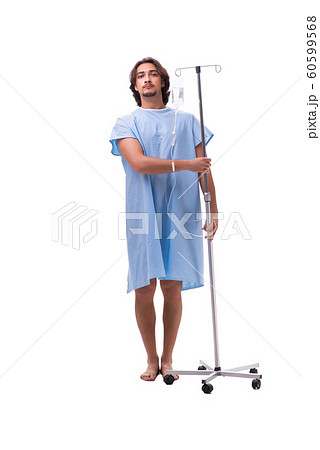 Young male patient in blood transfusion concept 60599568