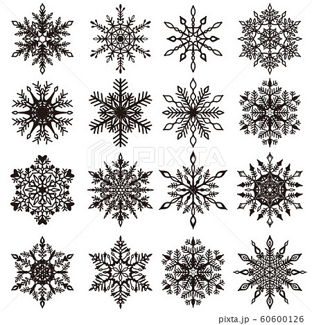 雪の結晶素材集のイラスト素材