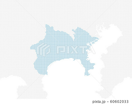dotted Japan map, Kanagawa extra large size 60602033