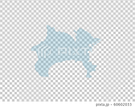 dotted Japan map, Kanagawa extra large size 60602033