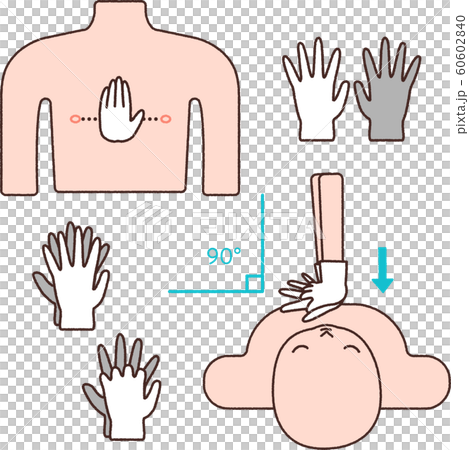 胸骨圧迫のイラスト素材