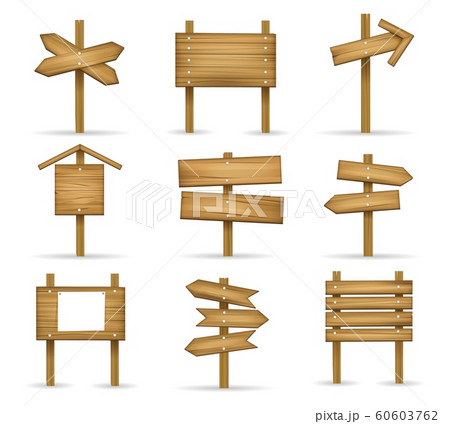 Cartoon wooden signposts 60603762