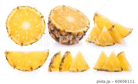 pineapple with slices isolated on white background pineapple with slices isolated on white background 60606111