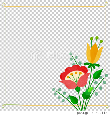 お花のイラストのフレーム 背景素材 のイラスト素材 60609112 Pixta