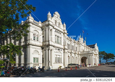 facade of city hall in george town, penang, 60610264