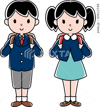 小学生 男子女子 のイラスト素材