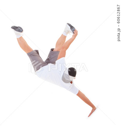 Teenager dancing breakdance in action 60612867