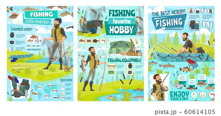 Fishing hobby, big fish and seafood catch sport Fishing hobby, big fish and seafood catch sport 60614105