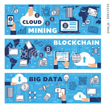 Big data cloud, cryptocurrency mining blockchain 60614550
