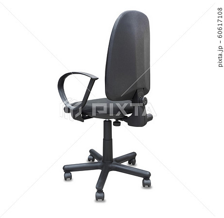 The back view of office chair from black cloth. 60617108