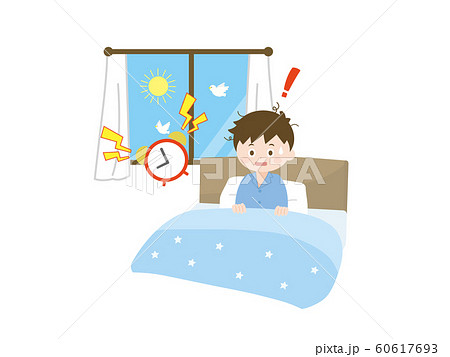 朝寝坊する男の子のイラスト 60617693