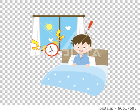 朝寝坊する男の子のイラスト 60617693