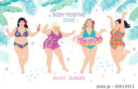 Dancing Plus Size Happy Women in Colorful  60619913