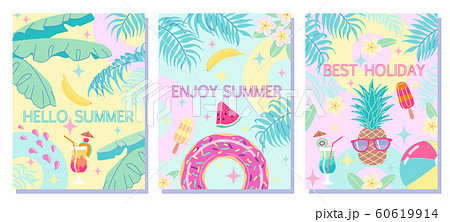 Colorful Summer Backgrounds Banner Set 60619914