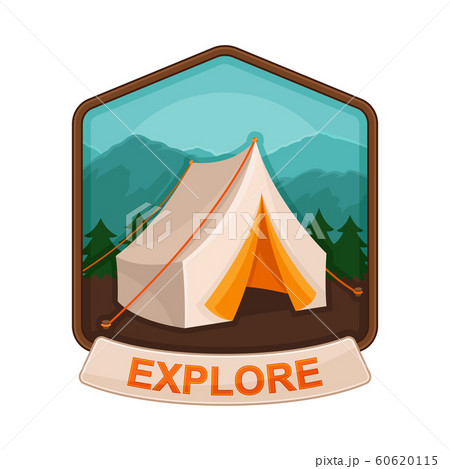 Adventure and Camping Vector Badge Isolated on White Background 60620115