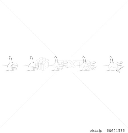 Vector set of of finger gestures. 1-5 scoring 60621536