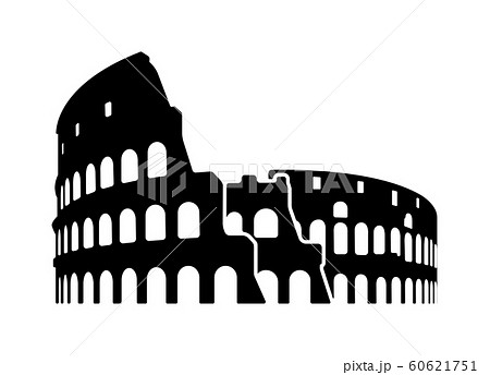 イタリア ローマ コロッセオ 世界の有名な建築物 遺跡 建物 世界遺産 ランドマーク のイラスト素材