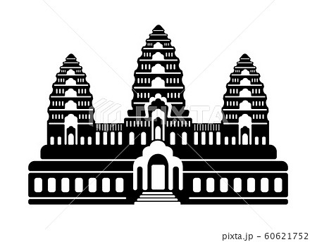 カンボジア アンコールワット 世界の有名な建築物 遺跡 建物 世界遺産 ランドマーク のイラスト素材