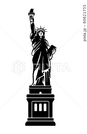 アメリカ ニューヨーク 自由の女神 世界の有名な建築物 遺跡 建物 世界遺産 ランドマーク のイラスト素材