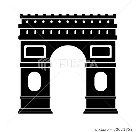 フランス パリ 凱旋門 世界の有名な建築物 遺跡 建物 世界遺産 ランドマーク のイラスト素材