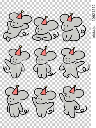 ねずみ　子年　年賀　素材　動物　パーティー 60621812