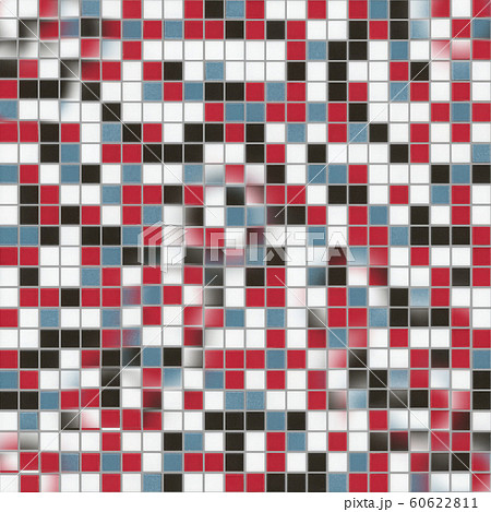 Chaotically laid out on the wall tile mosaic of small squares of colored color 60622811